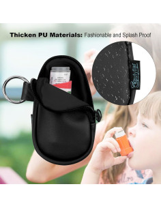 Soporte para Inhalador de Asma Beautyflier - Bolsa de Viaje Negra 2