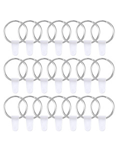 OIIKI 100 Anillos de Llaveros de Metal con Pestañas Transparentes