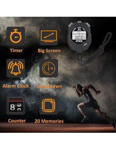 Cronómetro Amble A11 con Temporizador y 20 Memorias 2