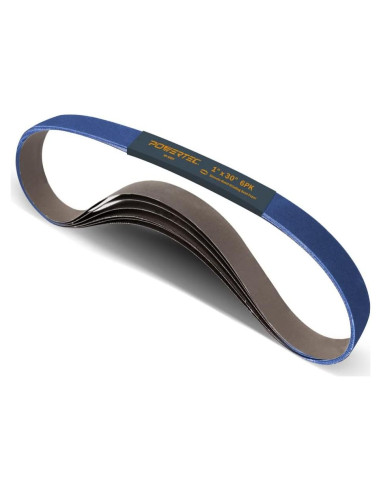 Cintas de Lijado Circonio 1x30" POWERTEC 60 Granos 6PK