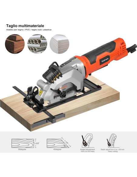 Sierra Circular Mini Yunirvana 76602L 4A 3500RPM 115mm