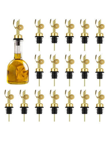 Vertedores de Aceite de Oliva Blulu 24 Piezas Acero Inoxidable Oro