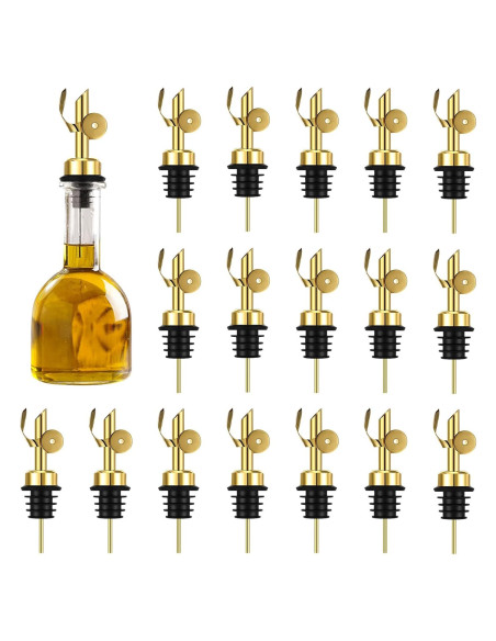 Vertedores de Aceite de Oliva Blulu 24 Piezas Acero Inoxidable Oro