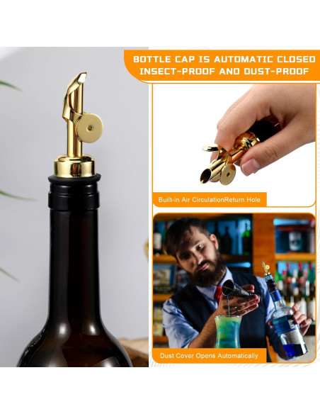 Vertedores de Aceite de Oliva Blulu 24 Piezas Acero Inoxidable Oro