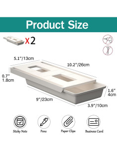 Organizador de Cajones Bajo Mesa SVNNELP 2Pack Blanco 2