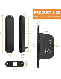 Cerradura de Puerta Pocket Youthua con Tirador Negro Circular 2