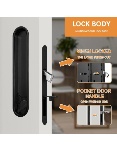 Cerradura de Puerta Pocket Youthua con Tirador Negro Circular