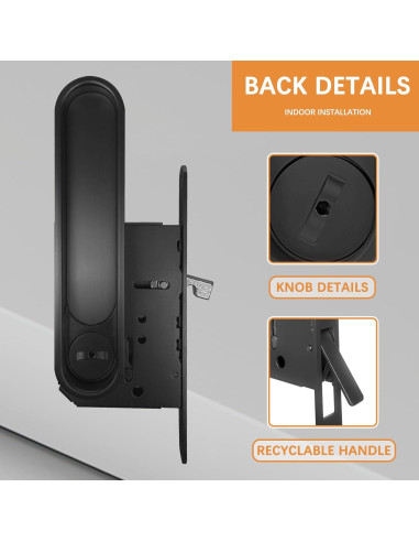 Cerradura de Puerta Pocket Youthua con Tirador Negro Circular