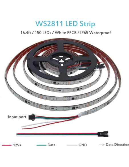 Tira LED Direccionable ALITOVE WS2811 5m 150 LEDs RGB IP65