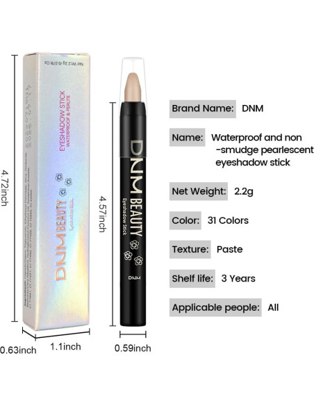 Barra de Sombra de Ojos Mate Nude evpct 2.27g Resistente al Agua