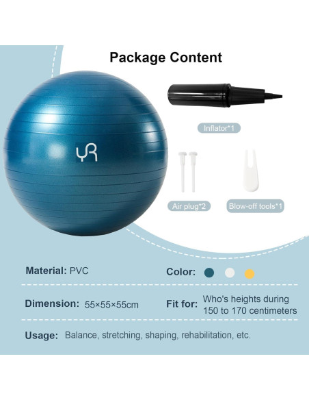 Bola de Ejercicio RYTMAT 55cm Antirrotura y Antideslizante Bola de Ejercicio RYTMAT 55cm Antirrotura y Antideslizante