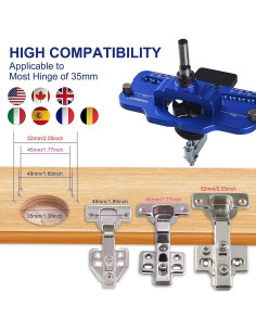 Plantilla de Bisagra Oculta TOURACE 35mm Ajustable Aluminio 2