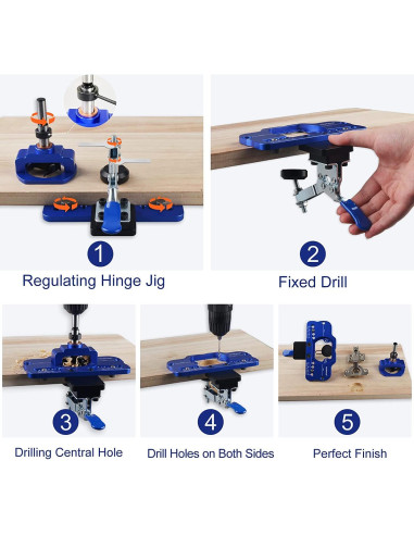 Plantilla de Bisagra Oculta TOURACE 35mm Ajustable Aluminio