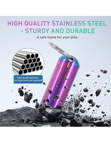 Estuche Organizador de Pastillas VTAR Geeloa Acero Inoxidable