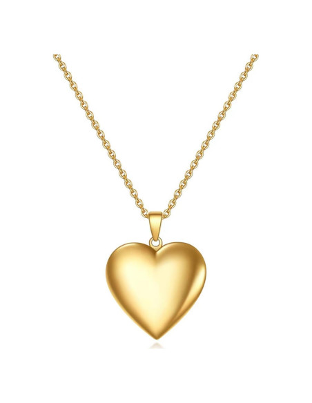 Collar Locket Corazón Abierto KunBead 50 cm Acero Inoxidable Collar Locket Corazón Abierto KunBead 50 cm Acero Inoxidable