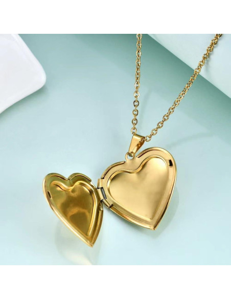 Collar Locket Corazón Abierto KunBead 50 cm Acero Inoxidable Collar Locket Corazón Abierto KunBead 50 cm Acero Inoxidable