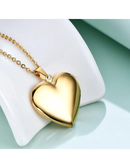 Collar Locket Corazón Abierto KunBead 50 cm Acero Inoxidable Collar Locket Corazón Abierto KunBead 50 cm Acero Inoxidable