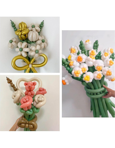 100 Globos Largos Verde Salvia 260Q para Modelado de Animales