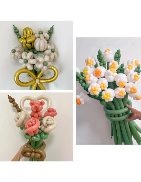 100 Globos Largos Verde Salvia 260Q para Modelado de Animales