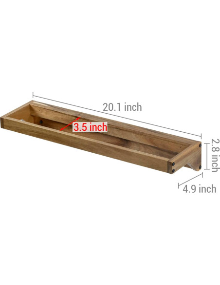 Juego de 4 estantes colgantes MyGift de madera de acacia 2.3 kg