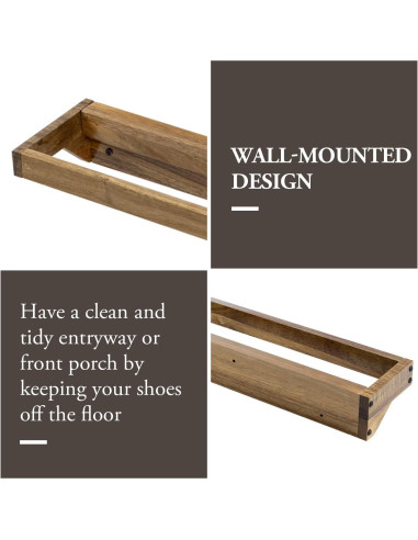 Juego de 4 estantes colgantes MyGift de madera de acacia 2.3 kg