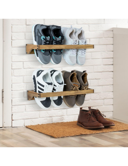 Juego de 4 estantes colgantes MyGift de madera de acacia 2.3 kg