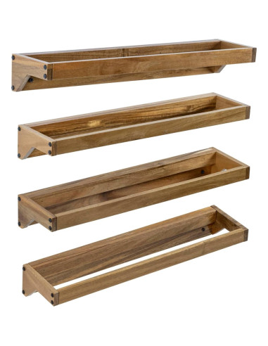 Juego de 4 estantes colgantes MyGift de madera de acacia 2.3 kg