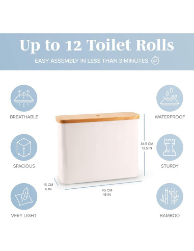 Organizador de Papel Higiénico Lonbet Beige para 12 Rollos