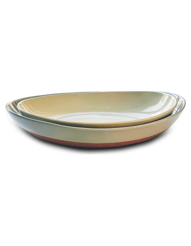Set de 2 Platos Ovalados Mora Cerámica - 34.3 cm y 30 cm