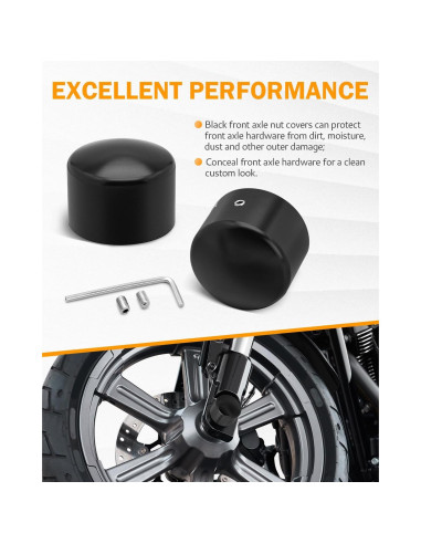 Cubiertas de Tuerca del Eje Delantero PBYMT para Harley 2002-2024