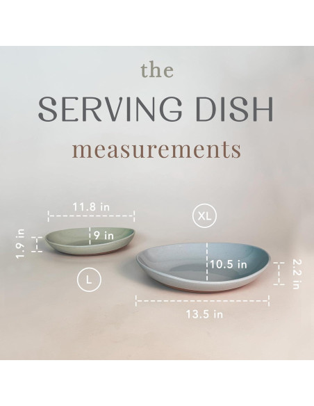 Set de 2 Platos Ovalados Mora Cerámica - 34.3 cm y 30 cm