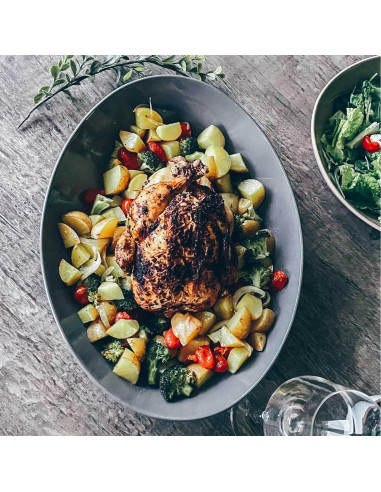 Set de 2 Platos Ovalados Mora Cerámica - 34.3 cm y 30 cm