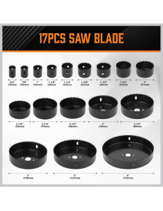 Kit de Sierras de Corona 24PCS HORUSDY 19-152mm para Madera 2