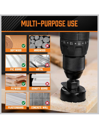 Kit de Sierras de Corona 24PCS HORUSDY 19-152mm para Madera