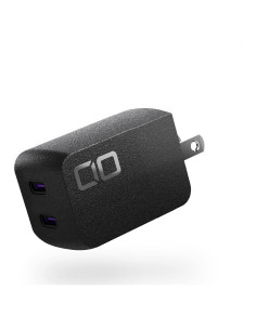 Cargador Dual USB-C CIO NovaPort 45W Compacto Negro