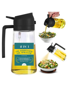 Botella de vidrio rociadora de aceite Aimery 500ml - Doble función