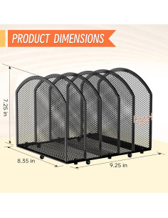 Organizador de Archivos de Escritorio MINDEPOT 5 Secciones Negro 2