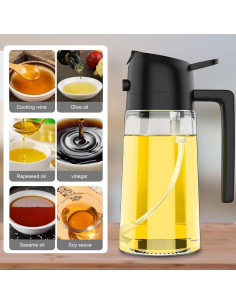 Botella de vidrio rociadora de aceite Aimery 500ml - Doble función 2