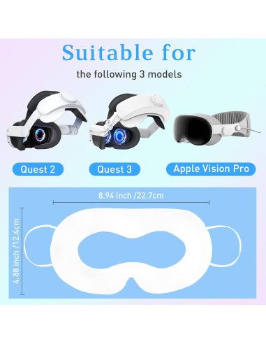 Cubiertas Faciales Desechables VR Yoposeo 20 Pcs para Quest 3/2
