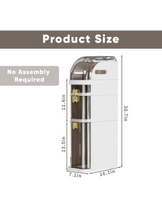 Gabinete de Almacenamiento de Baño Tonchean Slim 3 Niveles 40.6x17.8x77.9 cm 2