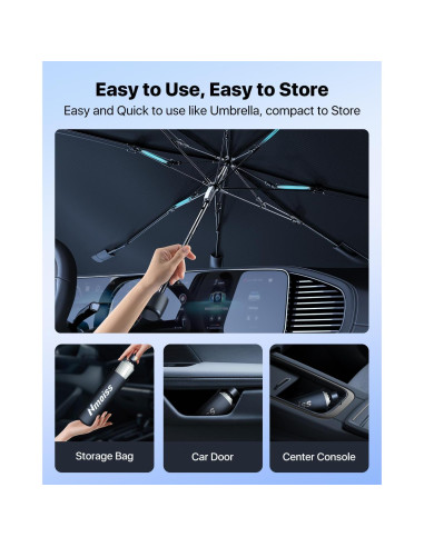 Sombrilla para Parabrisas de Coche Nmoiss 132x79 cm Plateada