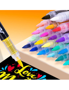 Marcadores de Pintura Acrílica Guangna, Set de 12 Colores, Punta Cepillo 2
