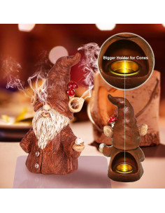 Soporte de Incienso Gnomo Aisatisforu con Quemador de Conos 2