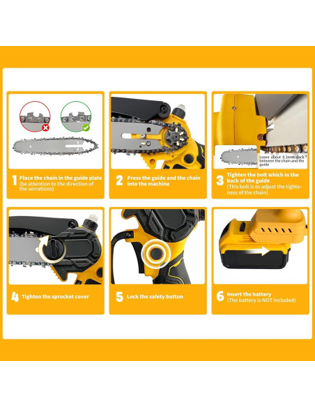 Mini Motosierra 6" SavvyMate Batería 20V Sin Escobillas