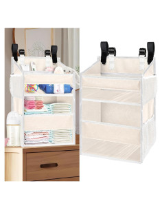 Caddy de Pañales Colgante Ofiray-home Beige 2 Niveles 47 cm
