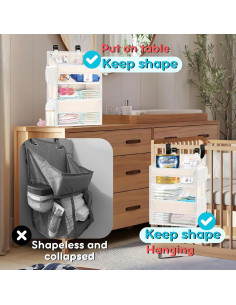 Caddy de Pañales Colgante Ofiray-home Beige 2 Niveles 47 cm 2