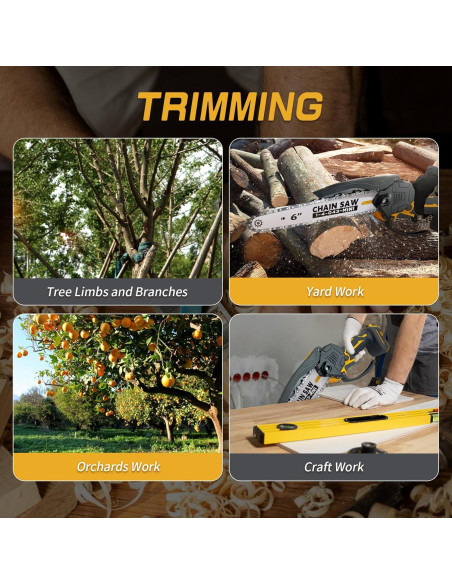 Mini Motosierra 6" SavvyMate Batería 20V Sin Escobillas