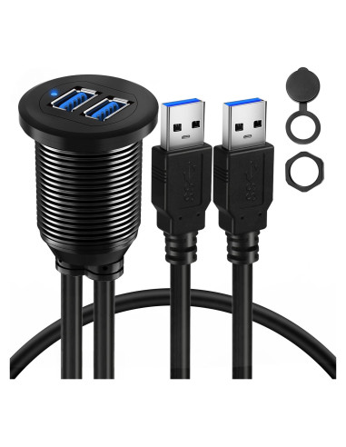 Cable de Montaje en Panel USB 3.0 BATIGE Doble Puerto 30.48cm