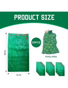 Bolsas de Malla Reutilizables WALOTNAY 50pcs 40x60cm 20kg 2