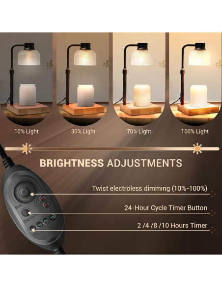 Lámpara Calentadora de Velas KLL Vintage con Temporizador 50W Lámpara Calentadora de Velas KLL Vintage con Temporizador 50W